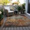 Homeroots 5' X 8' Copper Terra Cotta And Black Abstract Washable Indoor Outdoor Area Rug 606099 - alternate 8