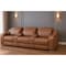 Homeroots 129" Chestnut Italian Leather Reclining USB Sofa 632889 - alternate 13