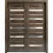 Sartodoors Sliding French Dbl Pocket Doors 84 x 84in, Cognac Oak W/ Frosted Glass, Kit Trims Rail Hardware QUADRO4445DP-AKA-8484 - alternate 1