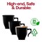 Smarty Had A Party 8 oz. Black Square Plastic Coffee Mugs, 192PK 6934B-CASE - alternate 6