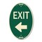 Signmission Parking Lot Sign Exit Sign Left Arrow, 12 Inch X 18 Inch Architectural Oval, Heavy Gauge Aluminum A-OV-G-1218-23422 - alternate 1