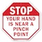 Signmission Stop Your Hand Is Near a Pinch Poin, 10 Inch X 10 Inch, Aluminum Metal Signs OC-A-10-126 - alternate 1