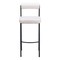 Homeroots Set of Two 30" Ivory and Black Shearling and Steel Low Back Bar Height Bar Chairs 555748 - alternate 9