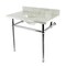 Kingston Brass 36-Inch Carrara Marble Console Sink with Brass Legs, 8-Inch, 3-Hole KVBH3622M81 - alternate 1