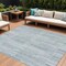 Homeroots 9' X 12' Mint Green And Ivory Striped Washable Indoor Outdoor Area Rug 631549 - alternate 1