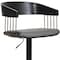 Homeroots Gray and Black Faux Leather with Metal Swivel Adjustable Height Bar Chair 534463 - alternate 9