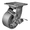 Hyw Products Heavy Duty Caster 4in Steel Wheel, Swivel with Brake 40-40S-A1-SS-TB - alternate 1