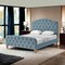Homeroots Light Blue Solid Wood King Tufted Upholstered Velvet Bed 544894 - alternate 9