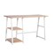 Homeroots Modern Geo Beech Home Office Table With Storage Shelves 475979 - alternate 6