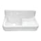 Kingston Brass 42" Cast Iron Single Bowl Wall Mount Kitchen Sink with Drainboard, White GCKWS422117 - alternate 1