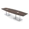 Skutchi Designs Boat Conference Table With Power Unit, 48 in W, 120 in L, Brown HAR-BOT-48x120-DOU-H3041-ESIL - alternate 1