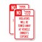 Signmission No Parking on Street at Anytime Violators Will Be Towed, 12'' X 18'', Heavy Gauge Aluminum, 2PK A-1218-2PACK-23692 - alternate 1