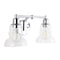Jonathan Y Manhattan Vintage 18.5 in. 2-Light Metal/Glass Industrial Rustic LED Vanity, Chrome JYL3545B - alternate 7