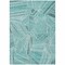Homeroots 5' X 8' Teal Blue And Ivory Geometric Washable Indoor Outdoor Area Rug 594810 - alternate 8