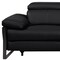 Homeroots 103" Black Top Grain Leather Reclining Metal USB Sofa 720326 - alternate 9
