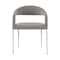 Armen Living Morgan Upholstered Dining Chair with Brushed Stainless Steel and Light Gray Fabric - Set of 2 LCMOSIBSLGRY - alternate 5