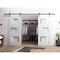 Vdomdoors Sturdy Dbl Barn Door 60 x 96in, Sete 6933 Nordic White W/ Frosted Glass, 13FT Rail Hangers Heavy Set SETE6933DB-NOR-6096 - alternate 1