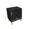 Homeroots 24" Black Wood Two Drawer Nightstand 552255 - alternate 6