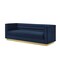 Homeroots 84" Navy Blue Velvet Sofa With Legs 543970 - alternate 9