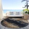 Homeroots 8' Charcoal Tan And Beige Round Abstract Washable Indoor Outdoor Area Rug 606094 - alternate 7