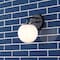 Jonathan Y Louis Parisian Globe 5.75" 1-Light Metal/Frosted Glass Modern Contemporary LED Vanity Light, Black JYL3534B - alternate 10