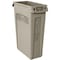 Rubbermaid Commercial Slim Jim 23 gal Rectangular Slim-Profile Plastic Can, Beige, None, Plastic, 11 in FG354060BEIG - alternate 1