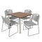 Regency Square Kee Breakroom Table W/ 4 Zeng Stack Chairs, 42 in W, 42 in L, Noble Oak TB4242NOBPCM44GY - alternate 1