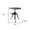 Homeroots 30" Gray And Black Rounded Solid Wood And Metal Three Leg Base Dining Table 380456 - alternate 4