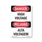 Signmission OSHA Danger Sign, 24" Height, Aluminum, High Voltage Bilingual, 1824-VPR-1327 OS-DS-A-1824-VPR-1327 - alternate 1