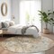 Homeroots 8' Terra Cotta Beige And Dark Gray Round Abstract Washable Indoor Outdoor Area Rug 605526 - alternate 4