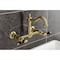 Kingston Brass Two-Handle Wall Mount Bridge Kitchen Faucet, Brushed Brass KS1267PKL - alternate 5