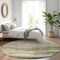Homeroots 8' Green And Beige Round Abstract Washable Indoor Outdoor Area Rug 604973 - alternate 6