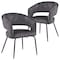 Leisuremod Gavin Series Modern Chair Black Frame in Charcoal, 2PK GDC52CH2 - alternate 1