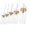 Z-Lite Fontaine 5 Light Linear Chandelier, Rubbed Brass, 44.25 In W 7002P5-5L-RB - alternate 6
