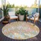 Homeroots 8' Coral Green And Copper Round Abstract Washable Indoor Outdoor Area Rug 600284 - alternate 6