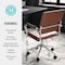 Martha Stewart Piper Upholstered Office Chair in Saddle Brown/Polished Nickel CH-220921-2-BR-MS - alternate 7