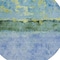 Homeroots 8' Blue And Lime Green Round Abstract Washable Indoor Outdoor Area Rug 618603 - alternate 6