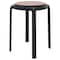 Leisuremod Tresse Stackable Plastic Round Dining Stool with Wicker Seat, Black TSR13BL - alternate 1