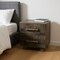 Homeroots 26" Brown Solid Wood Carved Geometric Two Drawer Nightstand 661247 - alternate 7