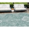 Homeroots 10' X 14' Aqua Teal Blue And Ivory Medallion Washable Indoor Outdoor Area Rug 589031 - alternate 1