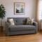Homeroots 90" Gray Chenille Sleeper Sofa And Toss Pillows With Brown Legs 607127 - alternate 7
