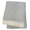 Homeroots 55" X 70" Gray White Herringbone Cotton Blend V Initial Throw Blanket with Tassels Embroidery 655545 - alternate 5