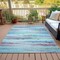 Homeroots 9' X 12' Teal Blue Plum And Ivory Striped Washable Indoor Outdoor Area Rug 631417 - alternate 8