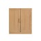 Homeroots 31in Natural Wood Corner Paneled Accent Cabinet With Two Doors 719672 - alternate 1