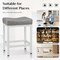 Simple Deluxe Bar Stools Set of 2, 24 Inch Counter Height Bar Stools, Modern PU Leather Saddle Stools Chair, Kitc 3A88CHAIR6100GRY02 - alternate 6