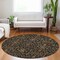 Homeroots 8' Black Brown And Red Round Floral Washable Indoor Outdoor Area Rug 604579 - alternate 9