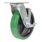 Vestil Polyurethane Swivel With Brake Caster 8 In. Diameter x 2 In. Width 1000 lb Green/Black CST-F34-8X2DT-SWB - alternate 1