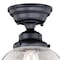 Vaxcel Huntley 12-in W Bronze Farmhouse Schoolhouse Semi Flush Mount Ceiling Light Clear Glass C0177 - alternate 7