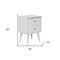 Homeroots 26" Solid Wood and Wood Two Drawer Nightstand 399265 - alternate 3