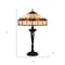 Homeroots 26" Black Metal Two Light Candlestick Table Lamp With Ivory and Red Dome Shade 524749 - alternate 5